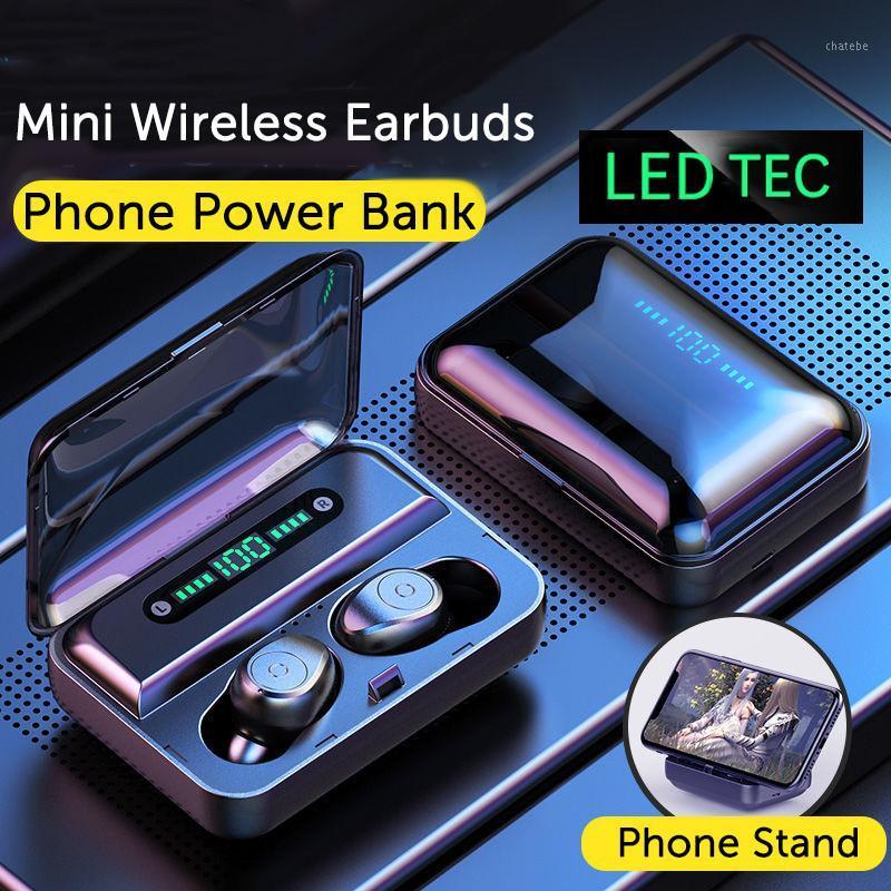 

Wireless Bluetooth 5.0 Earphone 8D Stereo Earbuds TWS Wireless Headphone Sport Power Bank Waterproof Earbuds With Led Display1, Black