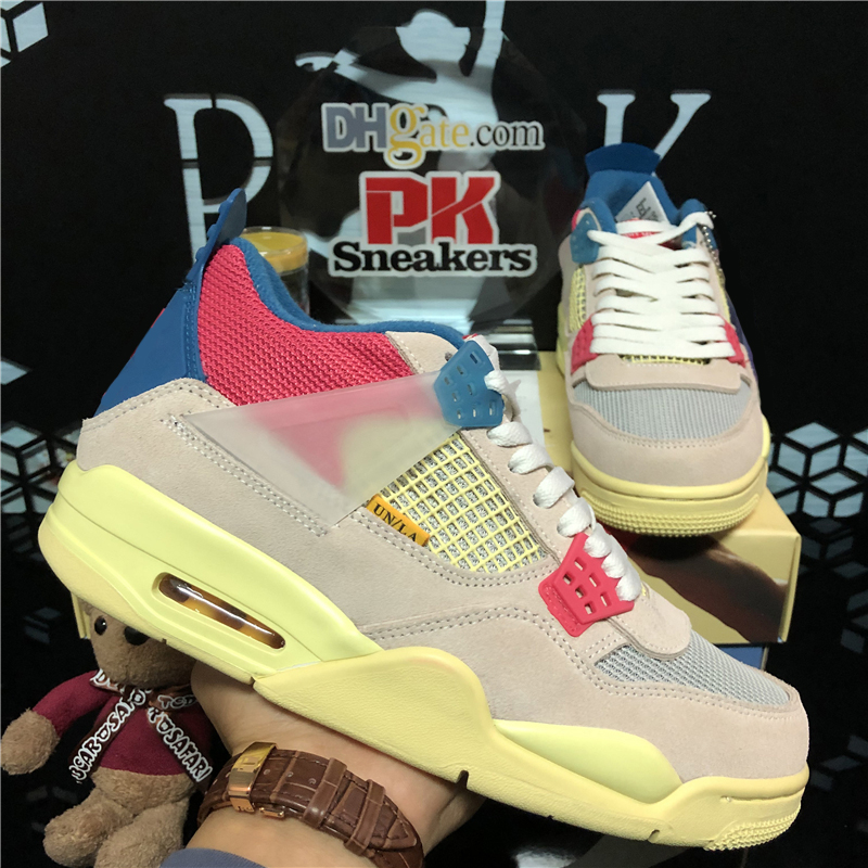 

Top Quality Pairs Guava Ice Cream Sail Bred Union Jumpman 4 Mens Basketball Shoes Kaws Black Cat Cool Grey Cactus Jack Sports Sneakers, Gift