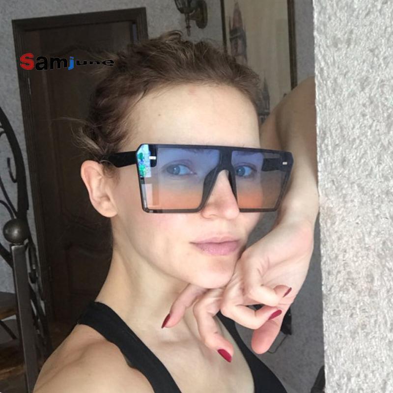 

Samjune Gradient Luxury Oversized Sunglasses Women 2020 Brand Designer Vintage Earwear Glasses Travel Men Sunglasses UV4001