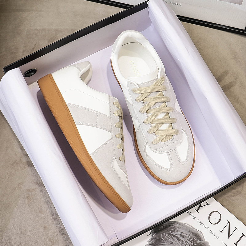 

2021 The New New Women's Fall Flat Small Leather Retro White Shoes 4mn0, A2