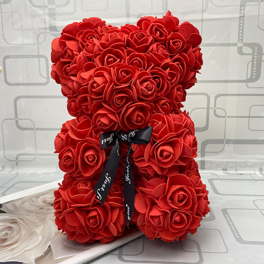 

Rose Teddy Bear Valentines Day Gift 25cm Flower party Artificial Decoration Christmas Present for Women