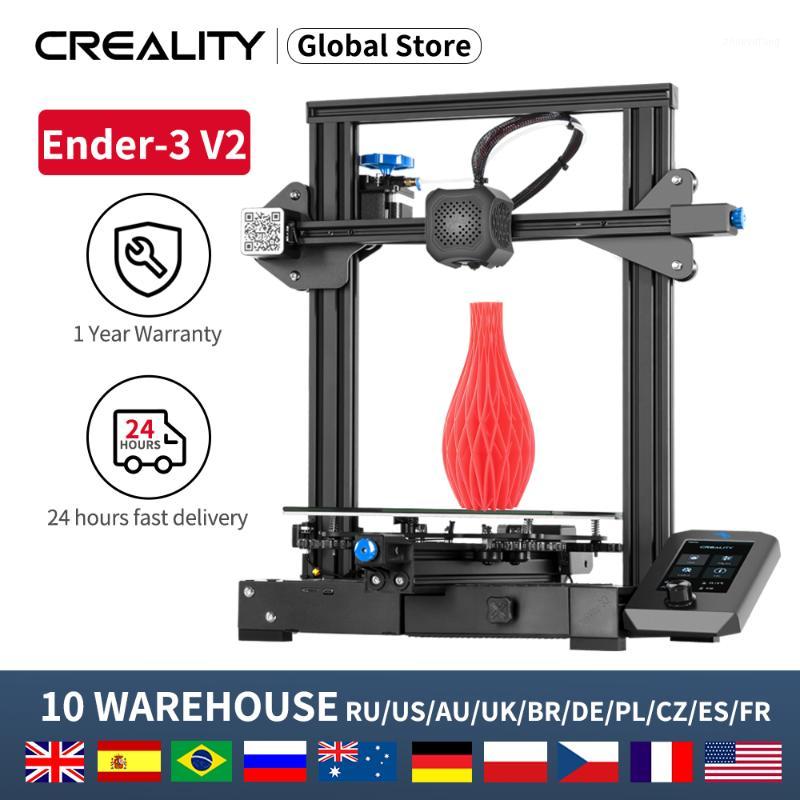

CREALITY 3D Printer Ender-3 V2 Printer Upgraded Vision With 32 Bits Silent Mainboard New UI Display Screen Resume Printing1
