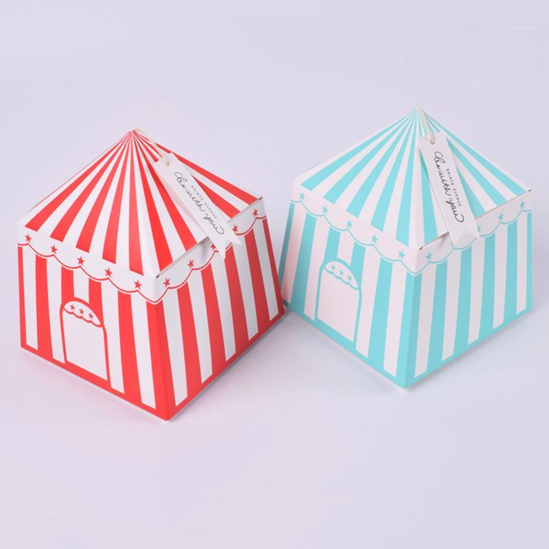 

20pcs Striped Boxes Circus Party Cartoon Tent Paper Candy Box Kids Birthday Party Decorations Favors Gift Box Baby Shower1