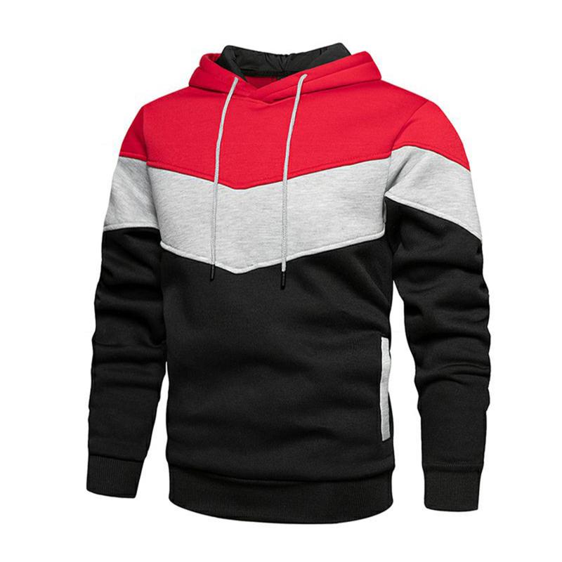 

Men's Hoodies & Sweatshirts Men Hoodie Contrast Colors Drawstring All-match Casual Long Sleeve Slim Pullover Sweaters Autumn Oversized, Black