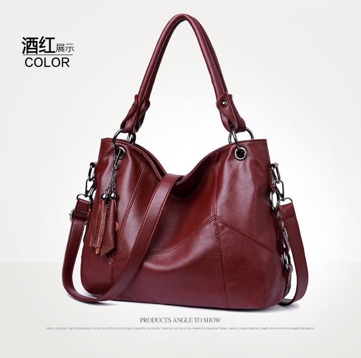 

2021 Autumn And Winter New Simple Messenger Bag Large Capacity Handbag Lady Shoulder Bag Middle-aged Female Bag, Black