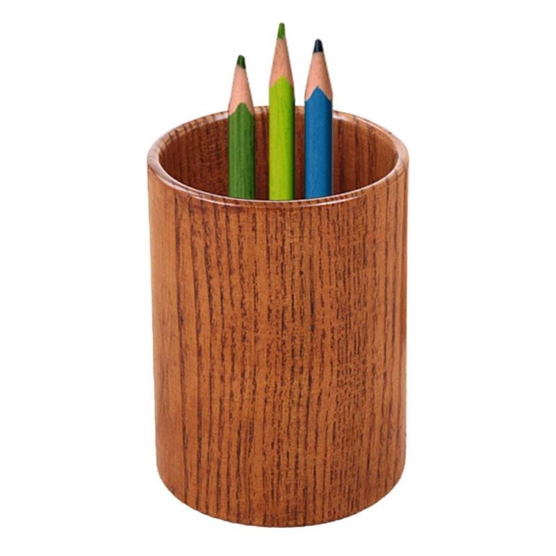 

Multipurpose Wooden Round Pen Holder Chopsticks Organizer Eco-Friendly Utensil Household Storage Collection Appliances