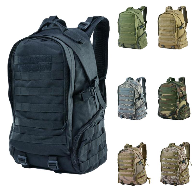 

Tactical Shoulder Bag Large Capacity Hiking Travel Back Pack Waterproof Molle Camouflage Backpack 27L, Black