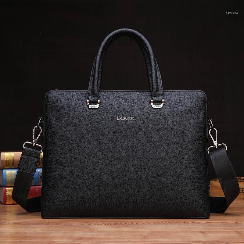 

Laptop PU Briefcase Business Shoulder Messenger Office Work High Capacity Document Briefcase Bolso Hombre Bag for Men DB60BA1, Style2