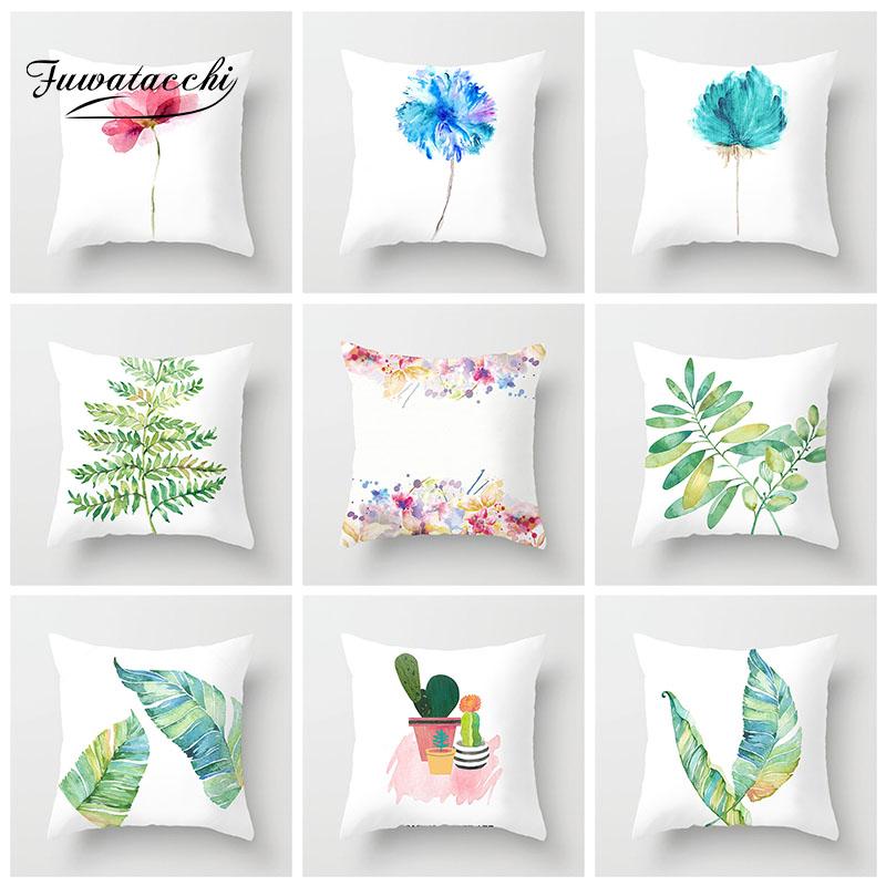 

Fuwatacchi Plant Painted Cushion Cover Pineapple Cactus Flower Pillow Cover For Home Car Sofa Chair Decoration White Pillowcases, Pc03619