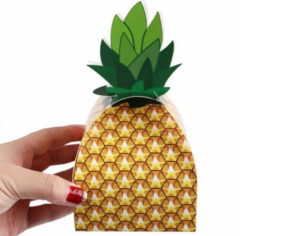 

50pcs New Design Pineapple Shape Wedding Candy Box Small Paper Box For Cookie Chocolate Packaging Kid's Party Gift Boxes