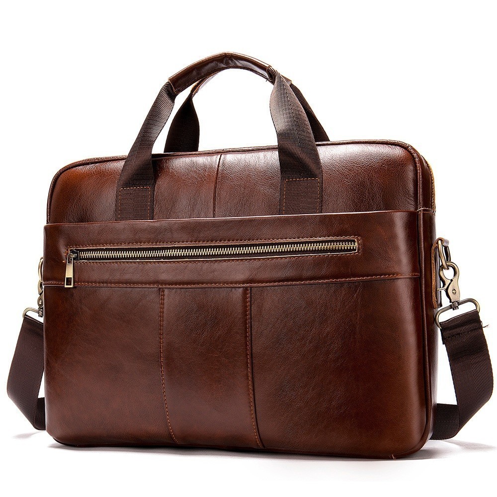 

2020 Genuine Leather Case of Men in Vintage Computer Business Courier Bags Man Shoulder Bag Male Purse Po7h, Brown.