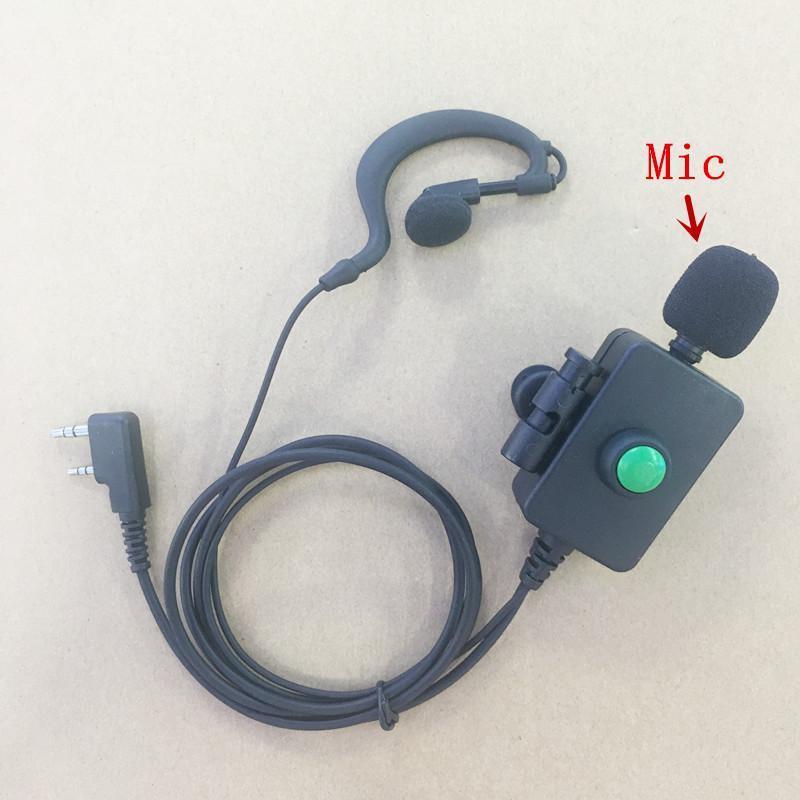 

Cool Big Mic earhook headphone K plug 2pins for Baofeng Wouxun KG-UVD1P Puxing Weierwei Quansheng TYT etc walkie talkie1