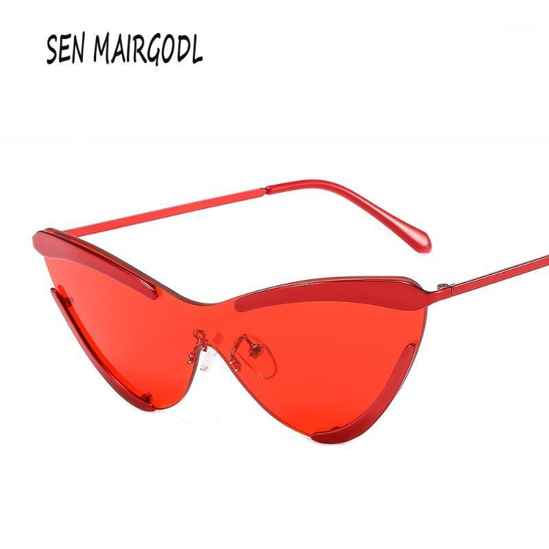 

2020 brand design Luxury cat eye sunglasses women men Metal frame small sun glasses Frameless vintage glasses UV400 Gafas1