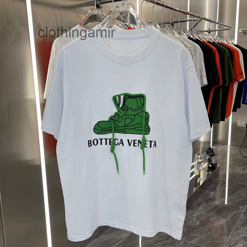 

2022 Designer T-shirts Bottegas Fashion t Shirts Venetas Summer Brand Green Shoes Pattern Printed Round Neck Loose Short Sleeve T-shirt Men, White