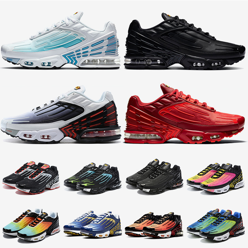 

2020 New Tn Plus 3 Tuned Sneakers Mens Womens Tn 3 Running Shoes Laser Blue Triple Black Crimson Red Athletic Shoes Mens Trainers, Item34 black white with black 39-45