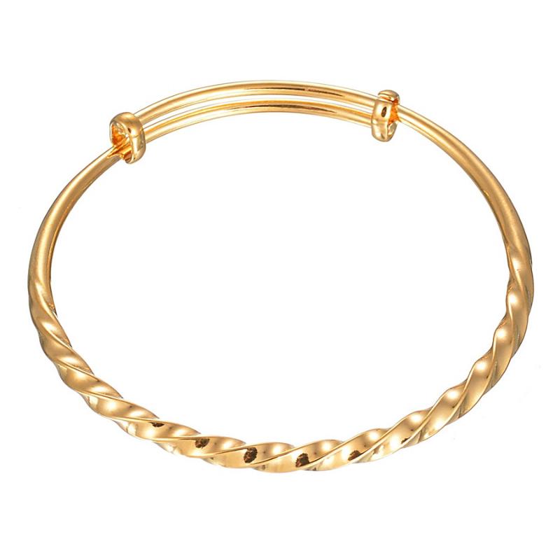 

Top Quality Rotation Pattern Classic Gold Color Stainless Stee Adjustable Bangle For Men/Women Jewelry Gift