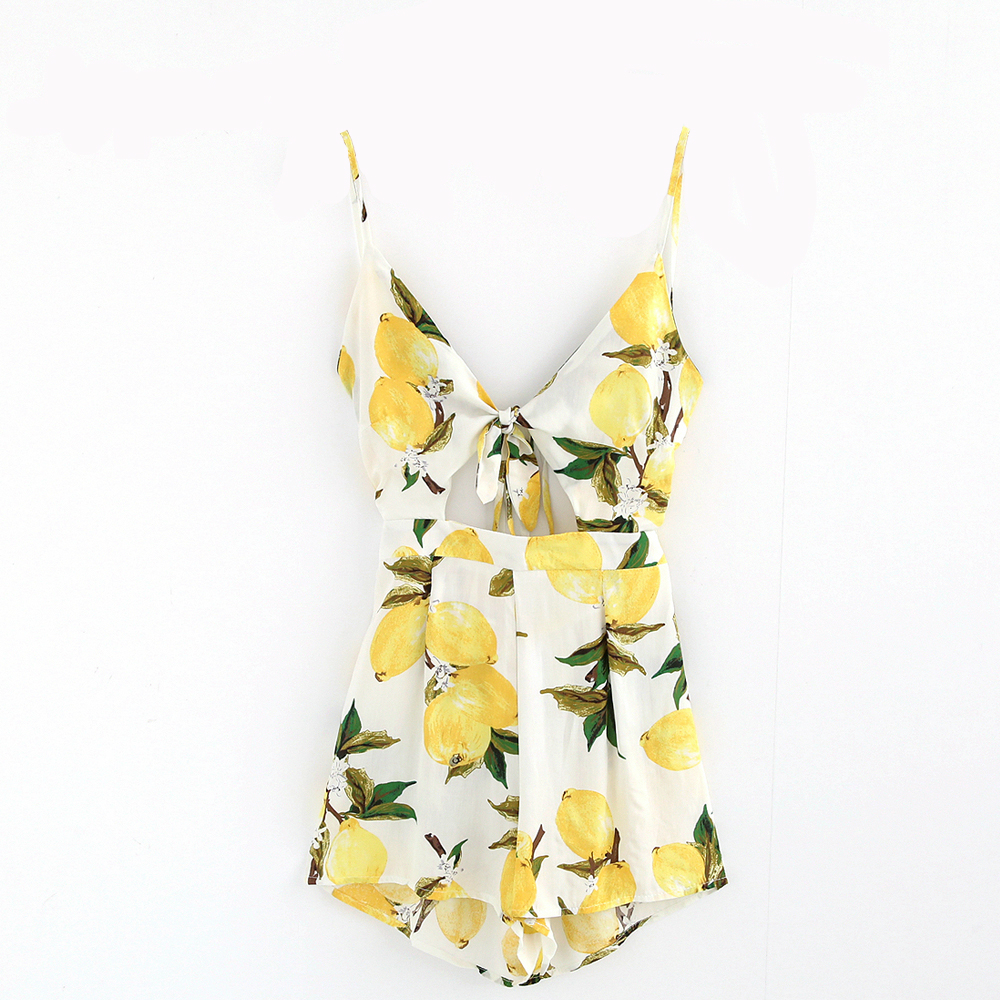 

TTOU Sexy Deep V-Neck Women Jumpsuit Floral Print Lace up Summer Women Playsuit High Waist Romper Jumpsuit For Women T200704