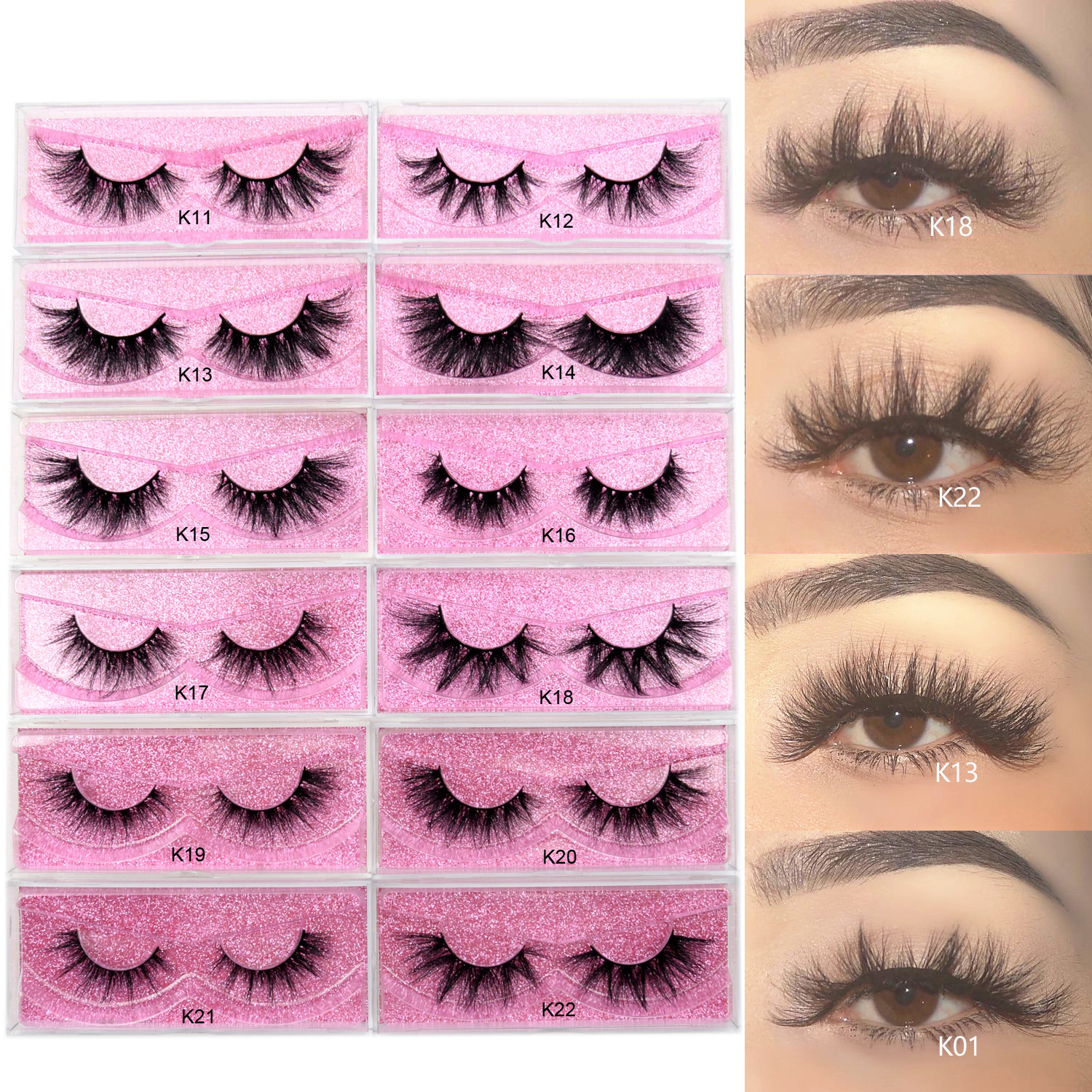 

New arrival 5d mink eyelashes 22 mm handmade full strip lashes cruelty free mink lashes luxury makeup dramatic 3d mink lashes
