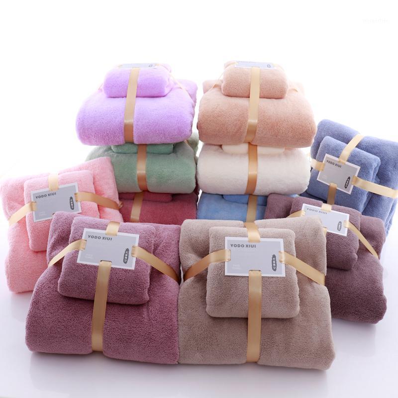 

2pcs/set Quick-drying Bath Towel Solid color Mother and child towel set Microfiber Super Soft Home Large1, Pink