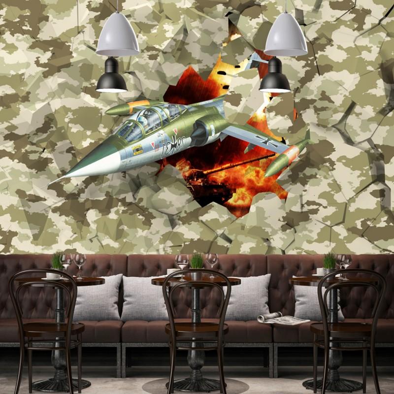 

Dropship Photo Wallpaper 3D Stereo Airplane Wall Bar Restaurant Wall Wallpaper Mural Lobby Living Room Bedroom, As pic