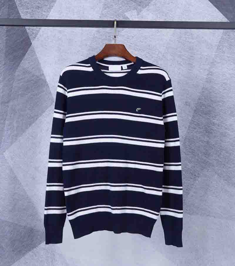 

Men Sweater Fashion Striped Print European and American Style Knitted Sweater Casual Mens Designers Sweaters 3 Colors Size -2XL, White;black