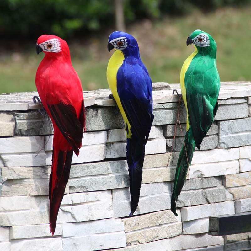 

25/35cm Handmade Simulation Parrot Creative Feather Lawn Figurine Ornament Animal Bird Garden Bird Prop Decoration