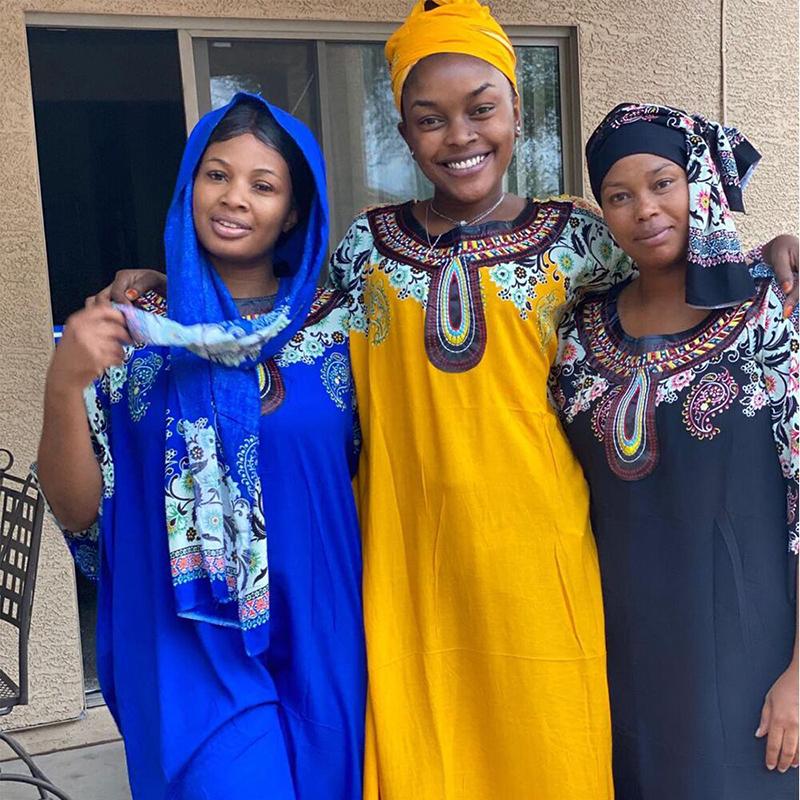 

Isalmic Dress New Fashion Big Abaya Muslim Women Long Dress with Scarf 2 Pieces Cotton Prayer Robe