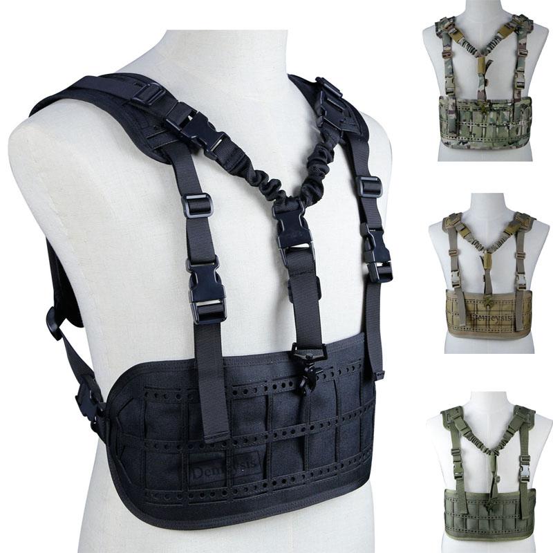 

Tactical Paintball Vest with Detachable Single Point Gun Sling, Black