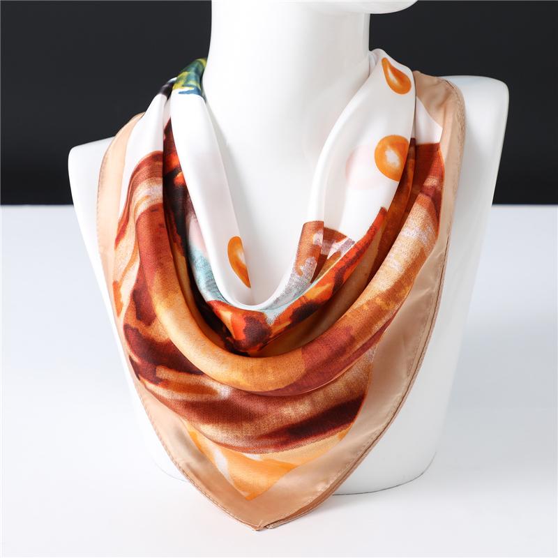 

Design Print Scarf for Women Neck Shawls Lady Foulard Hair Wraps Pattern Square Neckerchief Scarves Bandana