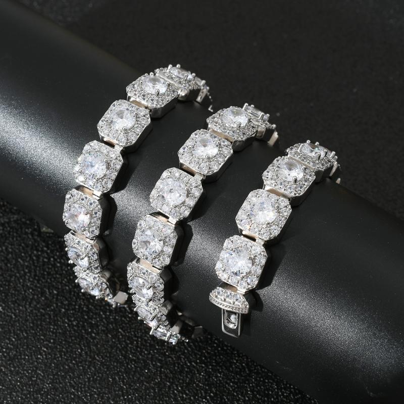 

Bling 13MM Square Rock Cubic Zirconia Chain Tennis Hip Hop Necklace Luxury Full Iced Out CZ Jewelry