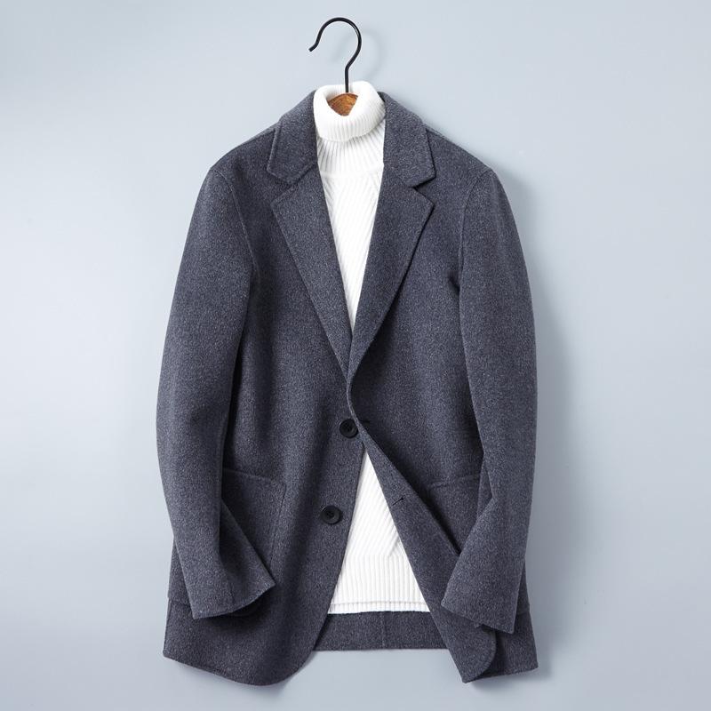 

dong men's double cashmere cloth leisure suit coat suits brought the youth brief paragraph han edition coat dust, Black