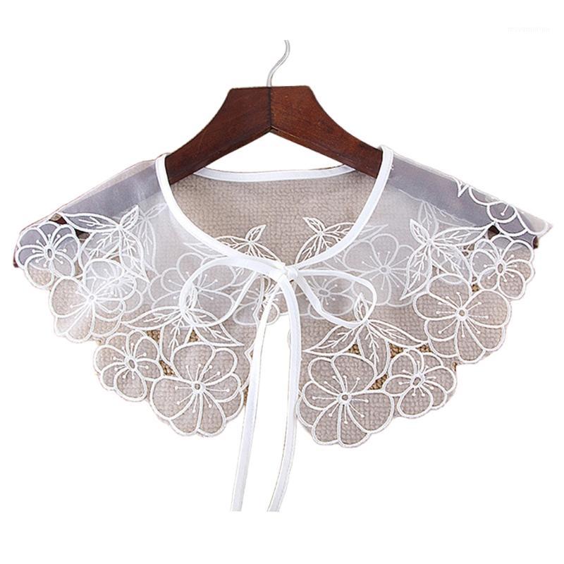 

Women Detachable Dickey Lace False Fake Collar Shirt Lapel Embroidery Hollow Out 7XEC1