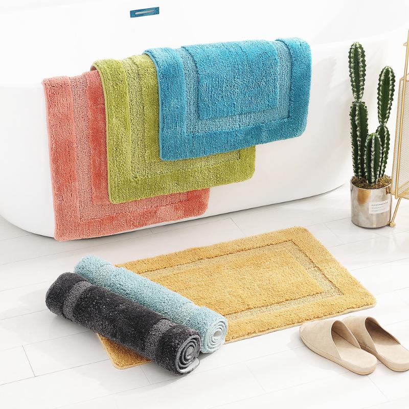 

Microfiber Bathroom Floor Mats Bedroom Quick Absorbent Carpet Bathtub Anti-skid Household Merchandises Bath Products Bathmats