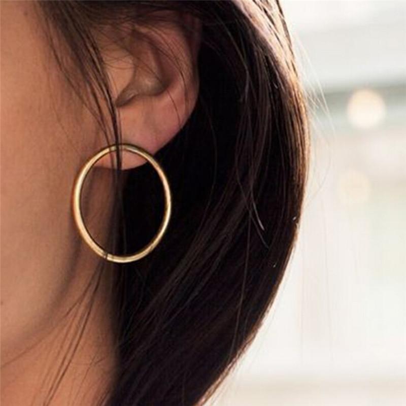 

Korean Geometric Ear Hoops Earring Brincos Jewelry Gift Fashion Aros Big Round Circle Hoop Earrings for Women