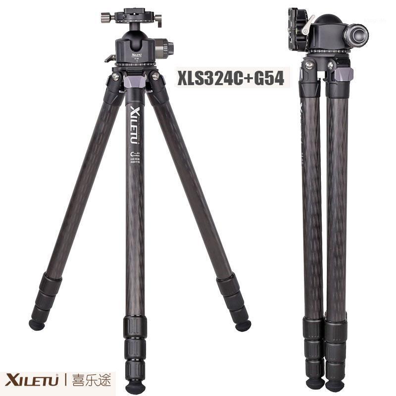 

XILETU XLS324C + G54 carbon fiber tripod, with 360°panoramic ball head, for heavy duty SLR camera professional photography stand1