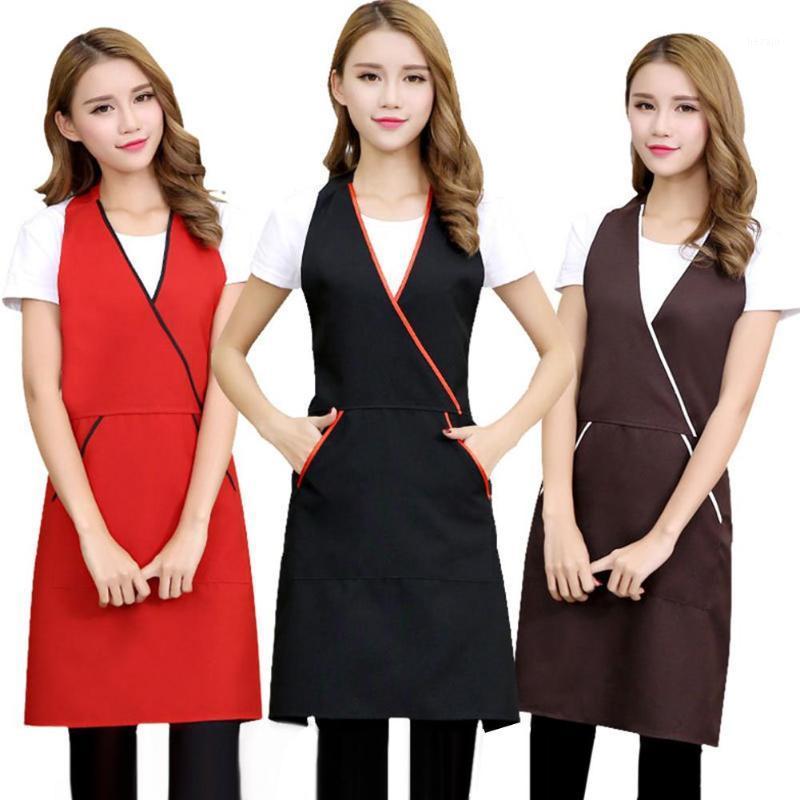 

85x72cm Anti Oil Waterproof Kitchen Coffee Store Cooking Baking Sleeveless Apron1