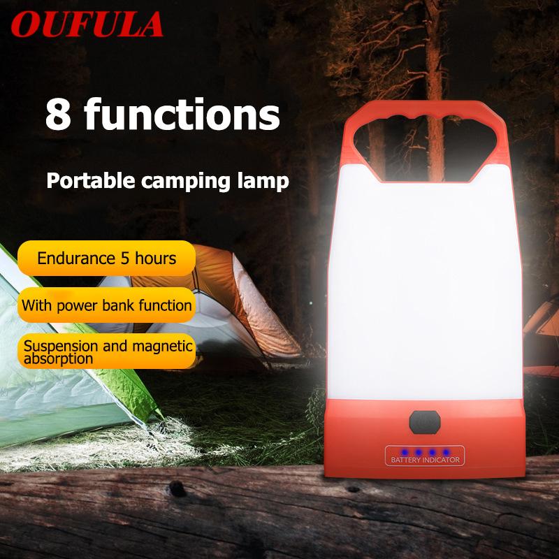 

OUFULA Portable Lantern COB Tent Light Multi-function USB Charging Super Bright Hand Light Emergency Camping Outdoor Waterproof