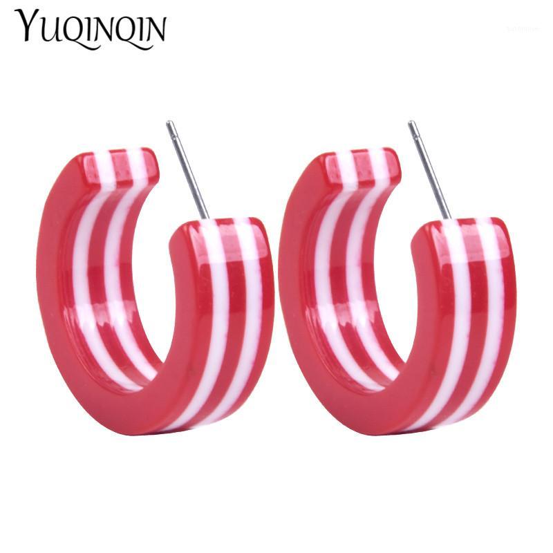 

Fashion Resin Acrylic Vintage Stud Earring Colorful Round Big Women's Earrings Party Statement Korean Earings Female Red Jewelry1