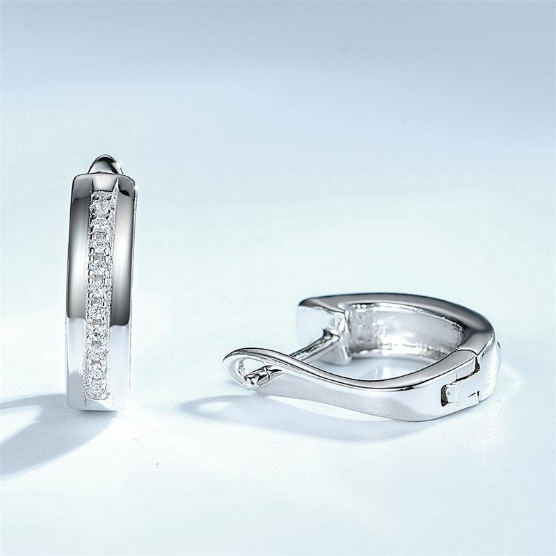 

925 Sterling Silver Earring Clear Cubic Zirconia Delicate Stylish Fancy Cuff Earring For Women Fashion Accessories Jewelry