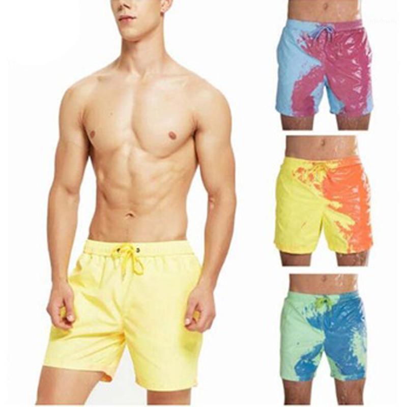 

Over Size Quick Dry Magical Color Change Swimming Short Trunks Summer Men' Drawstring Swimwear Shorts Bathing Beach Pants1, Blue