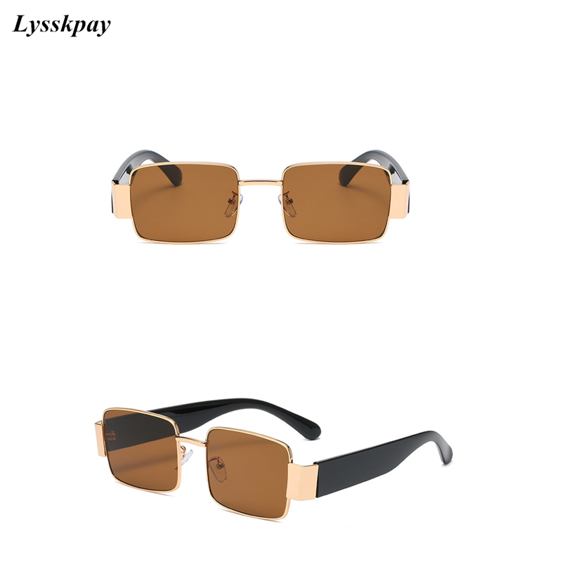 

Sunglasses Fashion Brown Rectangular Rimless Men Metal Square Sun Glasses For Women Sun-Shade UV Protection UV400 Oculos