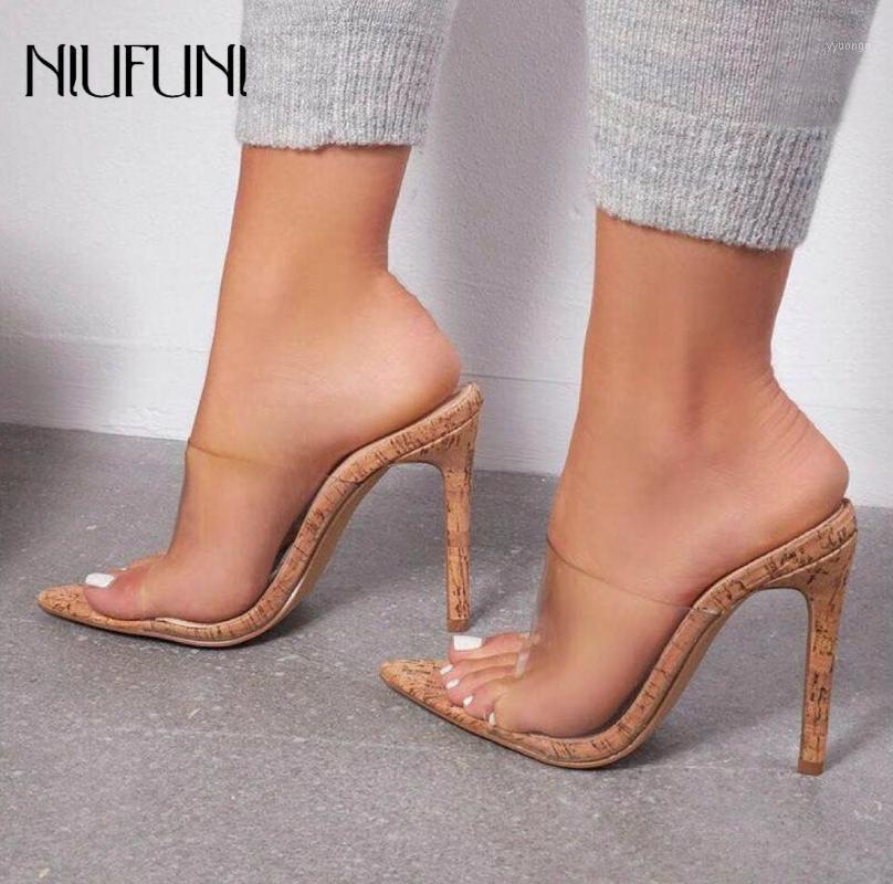 

Women Sandals 2021 Summer New Arrival Simple Wild Pointed Transparent Women Shoes Outdoor High Heels Hollow Female Slippers1, Beige