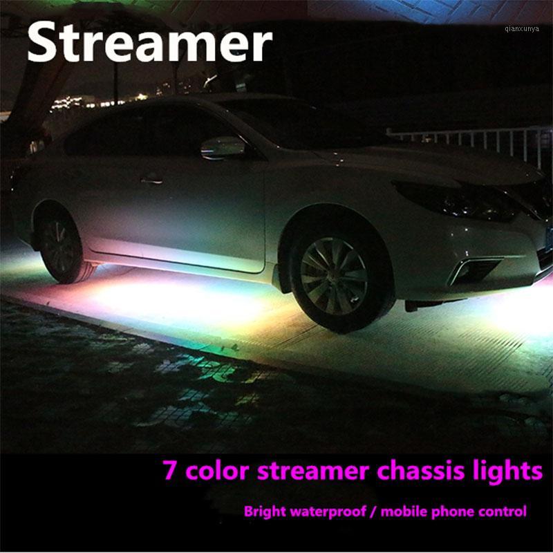 

4pcs Under Tube Underbody System Neon Light KitStreamer Car Underglow Flexible Strip LED APP Control Decorative Atmosphere Lamp1