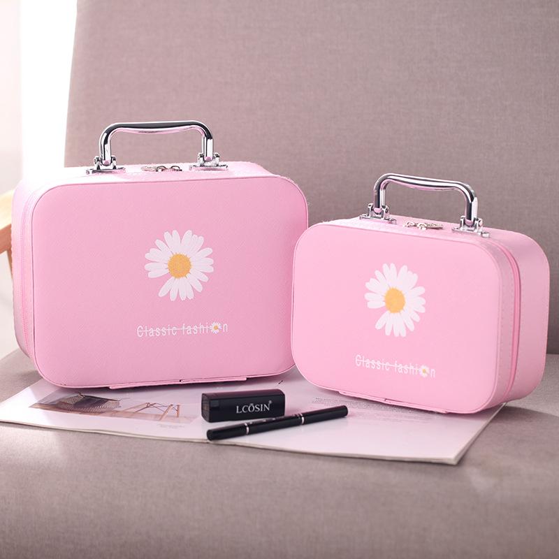 

New Cute Cosmetic Bag Portable Large-capacity Travel Storage Portable Korean Version of The Cosmetic Case Fashion Simple, Black