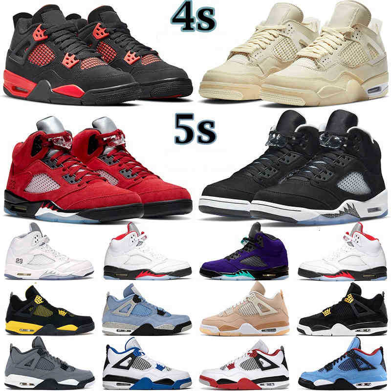 

mens basketball shoes 5s Moonlight Raging What The Metallic 5 4s Red Thunder University Blue White Oreo Black Cat 4 men women trainers running shoe size 5.5-13, #11
