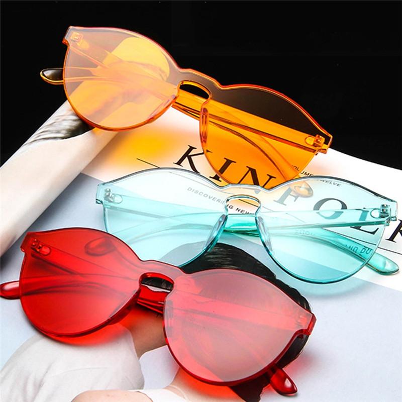 

Imixlot Personality Retro Cat Eye Sunglasses for Women Transparent Mirror Lens Candy Color Eyewear Summer Trendy Glasses