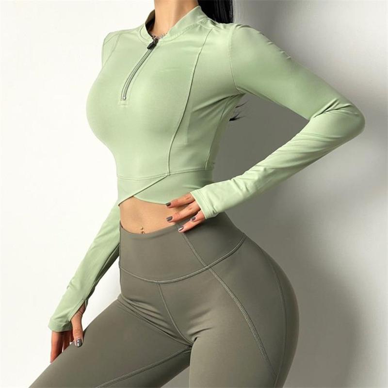 

Long Sleeve Slim Women Zipper Jogger Shirts Jacket with Thumb Holes Workout Sport Tops Fitness Sport Gym Yoga Tops Activewear, Grey