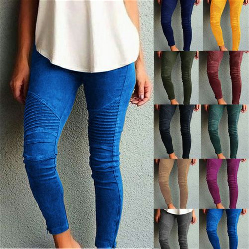 

Fashion Women Slim Breathable Pants Plus Size Legging Autumn Elastic Tights Pencil pants Women Pants High Waist Sport Gym Wear Leggings, Black