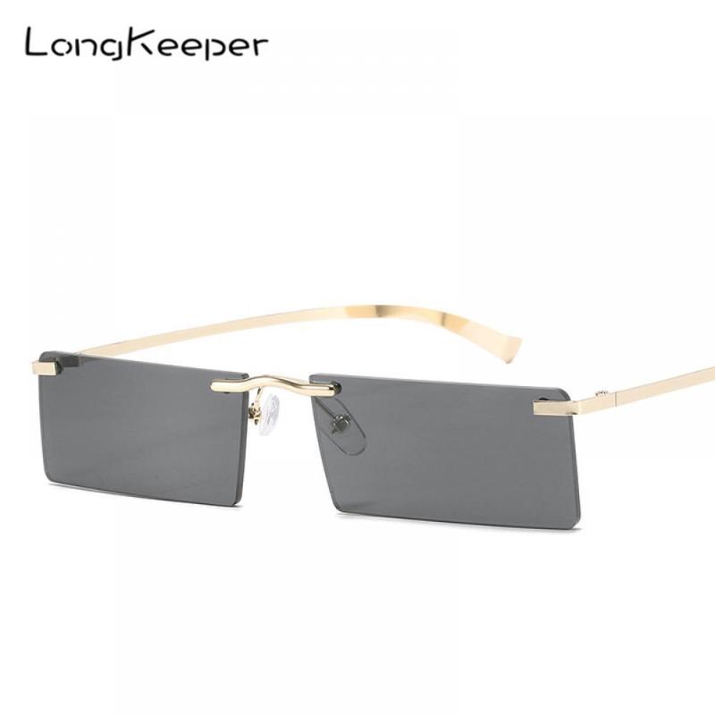 

Sunglasses Fashion Rimless Women Brand Designer Trendy Small Rectangle Sun Glasses Female Candy Color Eyewear Zonnebril Dames