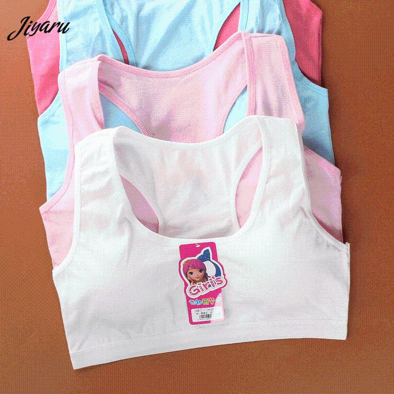 

Cotton Underwear Women Teenage Wide Strap Bras Breathable Adolescente Kids Tube Top 8-14 Years Training Bra Elasticity Intimates, White